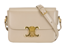 Teen Triomphe Shoulder Bag, Leather, Beige, SLM32663, DB, 2*